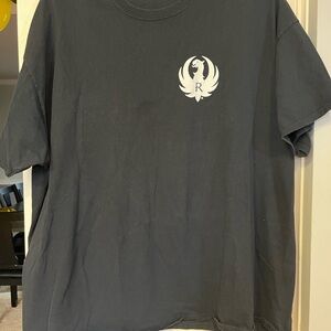 Port and Company Black Tee with White Emblem